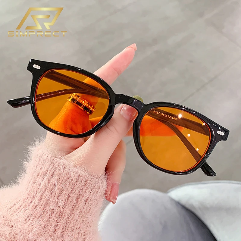 

SIMPRECT Round U400 Anti Blue Light Sunglasses Women / Men 2022 Luxury Brand Designer Sun Glasse Vintage Retro Shades For Women
