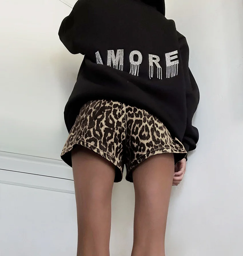 Сексуальные женские повседневные шорты с леопардовым принтом пикантные