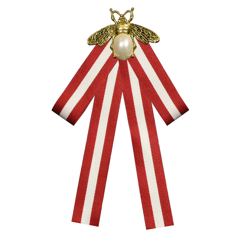 

Trendy Ribbon Bow Brooch Pin Badge Elegant Rhinestone Brooches for Broche Lapel Pins Bowtie Women Accessories