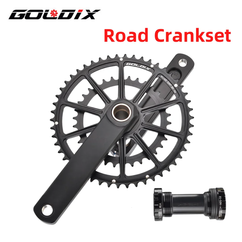 

GOLDIX шоссейный Кривошип 50-34T/52-36T/53-39T GXP складной велосипед для Shimano R7000/R8000/5800/6800 широкая узкая Звездочка Кривошип