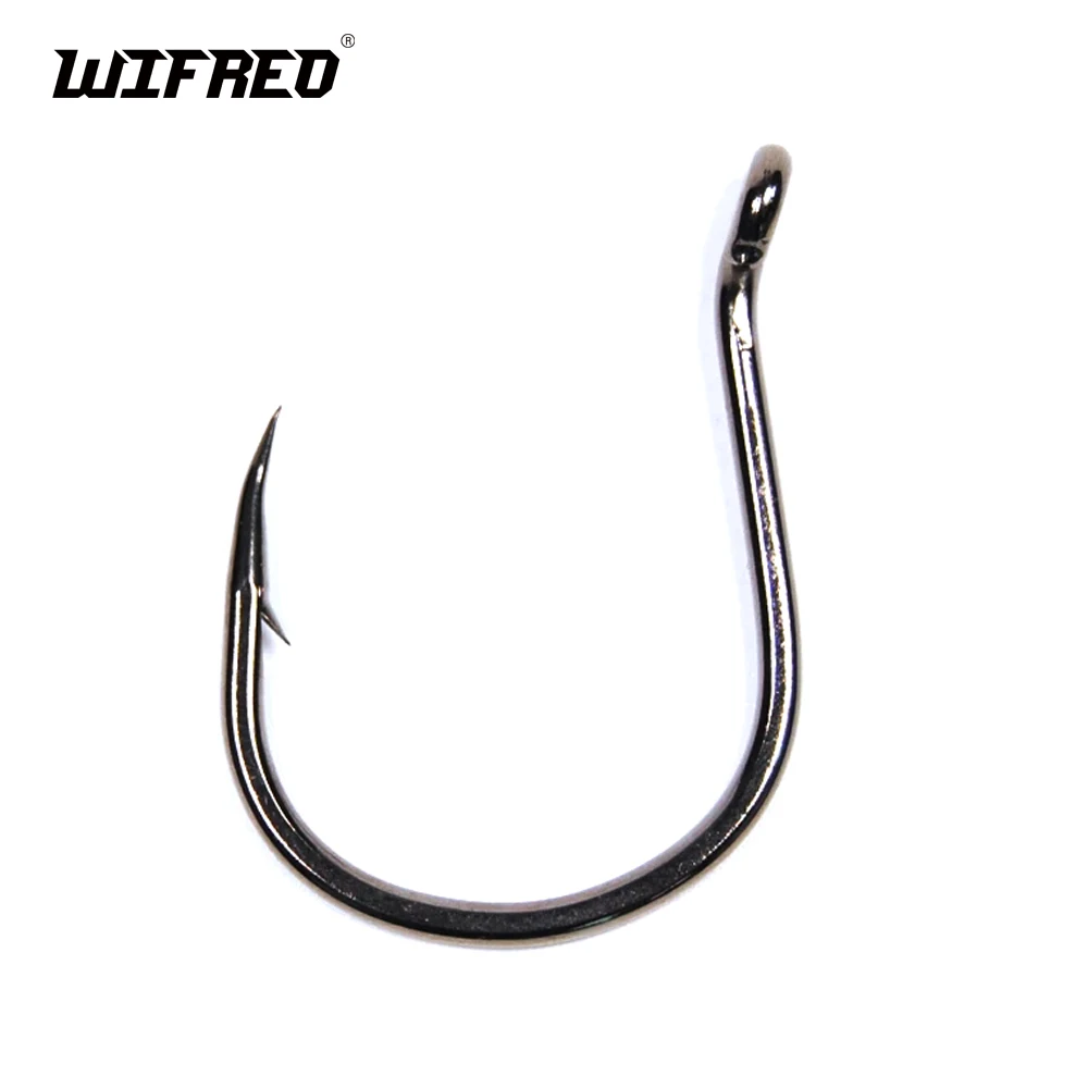 

Wifreo 50pcs High Carbon Steel Barbed Strong Wide Gap Hooks for Bait Fishing Size 1/0 2/0 3/0 4/0 5/0 [YG0002]