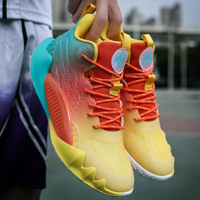 Color Tread mesh surface breathable high-quality MD outsole luminous basketball shoes 36-45