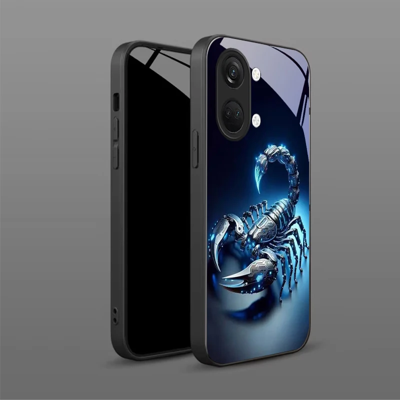 Фото Чехол для телефона Neon Tech Scorpion из черного стекла для OnePlus Nord CE 2T 2 3 Lite N20 N30 6T 7 7T 8 8T 9 10 Pro 11R 12R 13R. №4