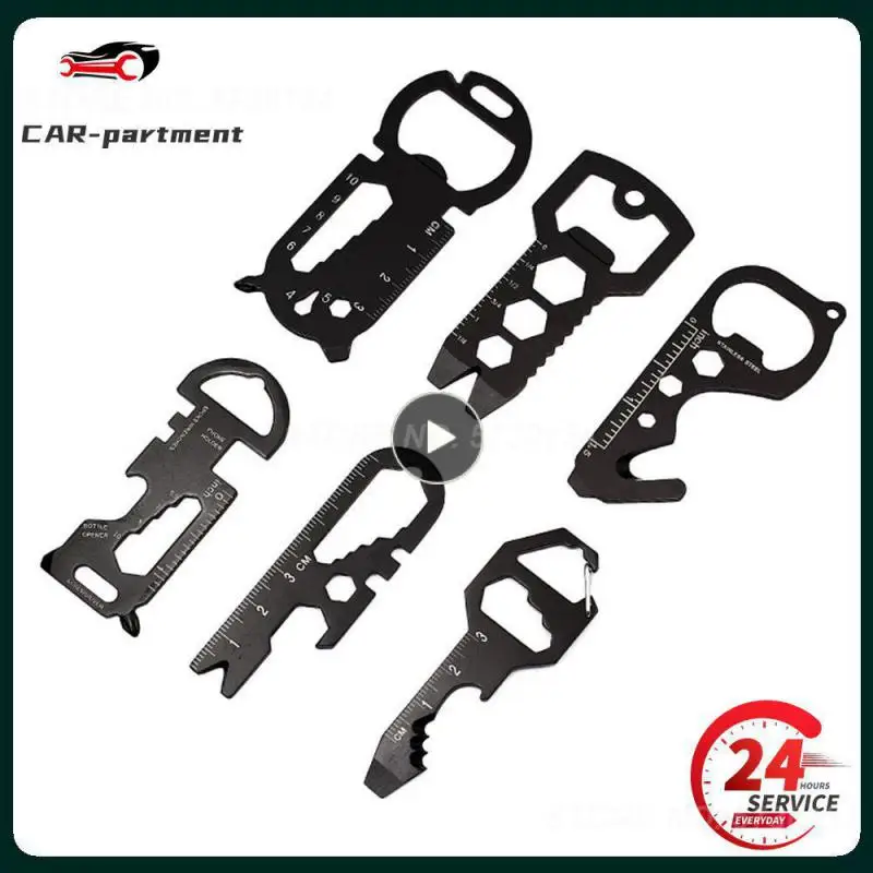 

Карманный инструмент универсальный стальной брелок в форме ключа карманный инструмент многофункциональный брелок с открывалкой для бутылок портативный