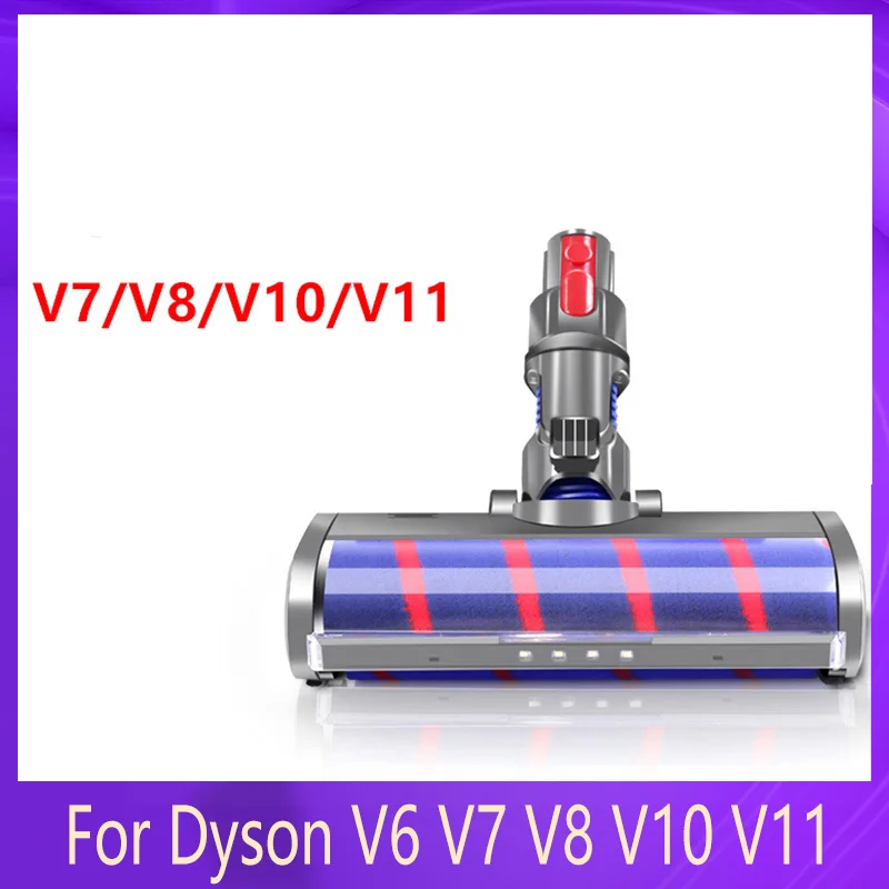 

Моторизованная головка, инструмент для пылесоса Dyson V6 V7 V8 V10 V11 V15, мягкая уборочная щетка с роликовой головкой, сменная напольная щетка