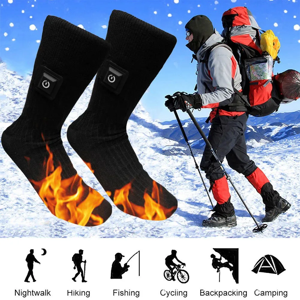 Winter Electric Heating Socks 3 Temperature Adjustable Remote Control USB Heated Socks Thermal Foot Warmer For Cycling Skiing