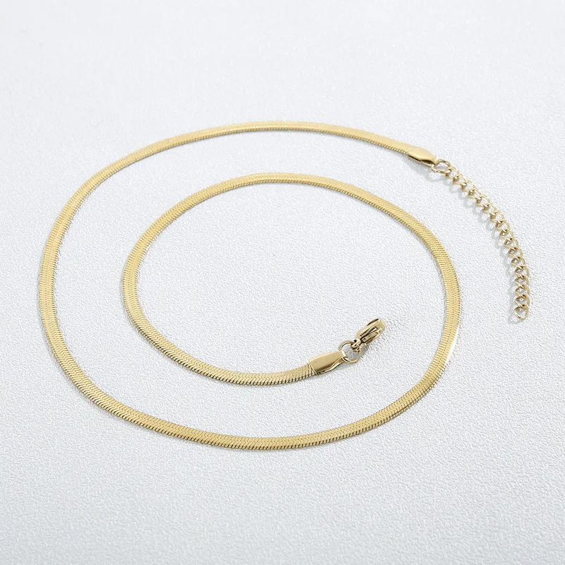 Цепочка со змеиным плетением для мужчин и женщин ожерелье из нержавеющей стали