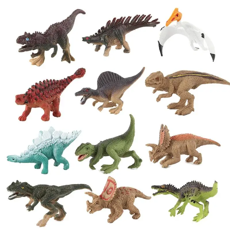 

Mini Dinosaur Figures 12pcs Dinosaur Playset Stegosaurus Toy Inspire Imagination Facial Details For Early Learning Center Toys