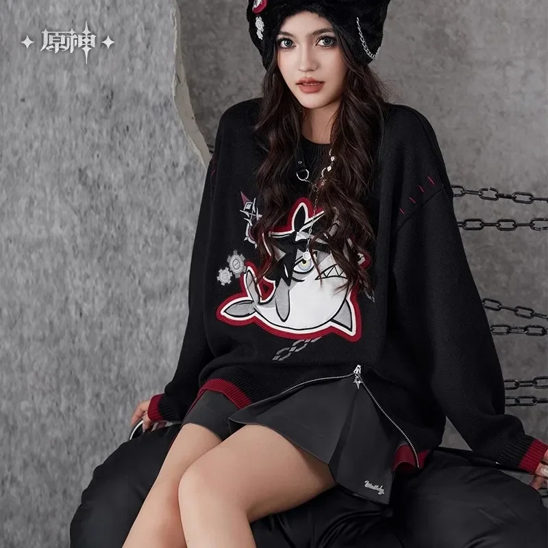 Официальная аниме-игра Genshin Impact Wriothesley вязаная толстовка с круглым вырезом для