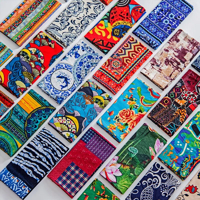 Ткань из хлопка и льна с принтом Юньнань Лицзян Этническая ретро богемная