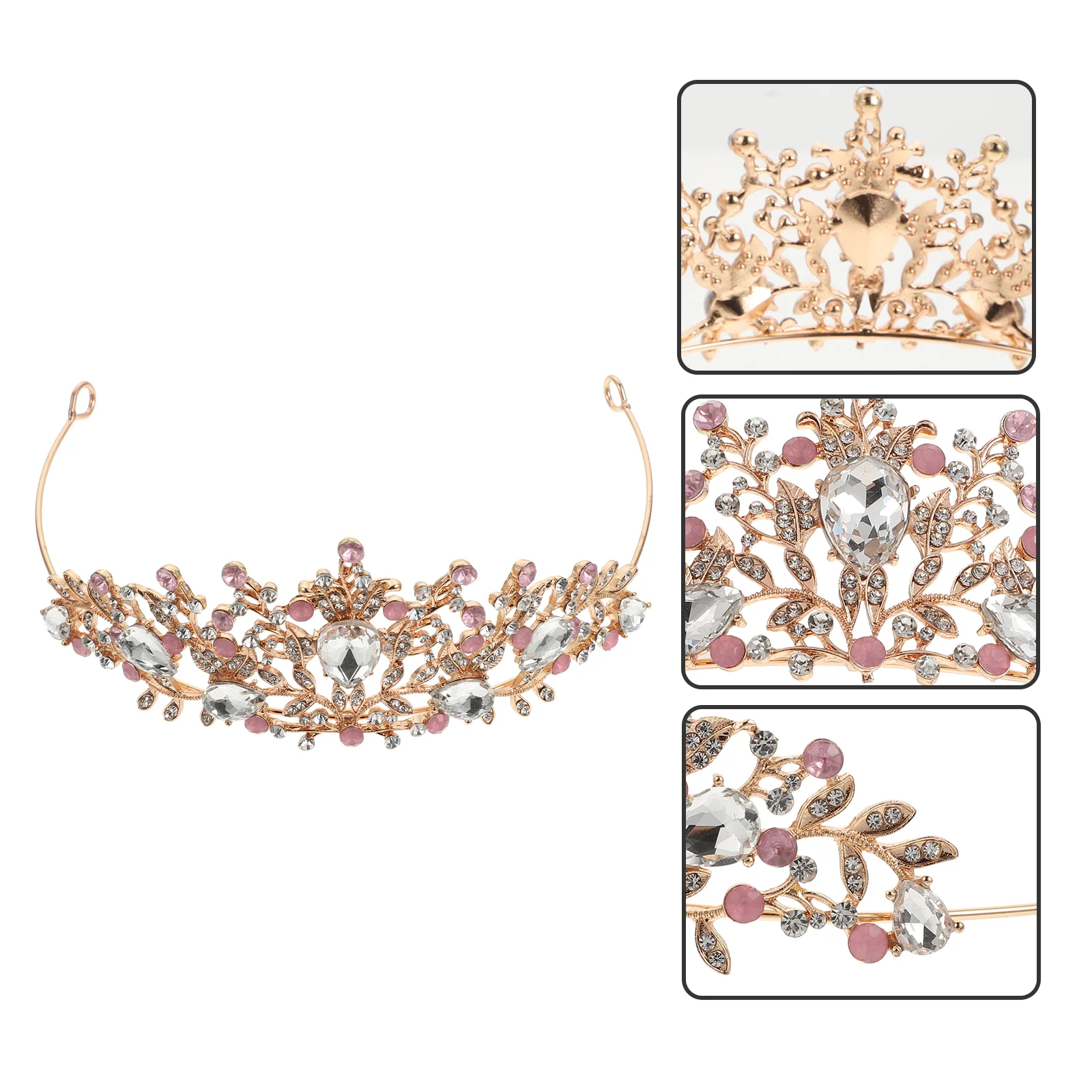 

1Pc Creative Bride Crown Bride Rhinestone Headdress for Bride Party