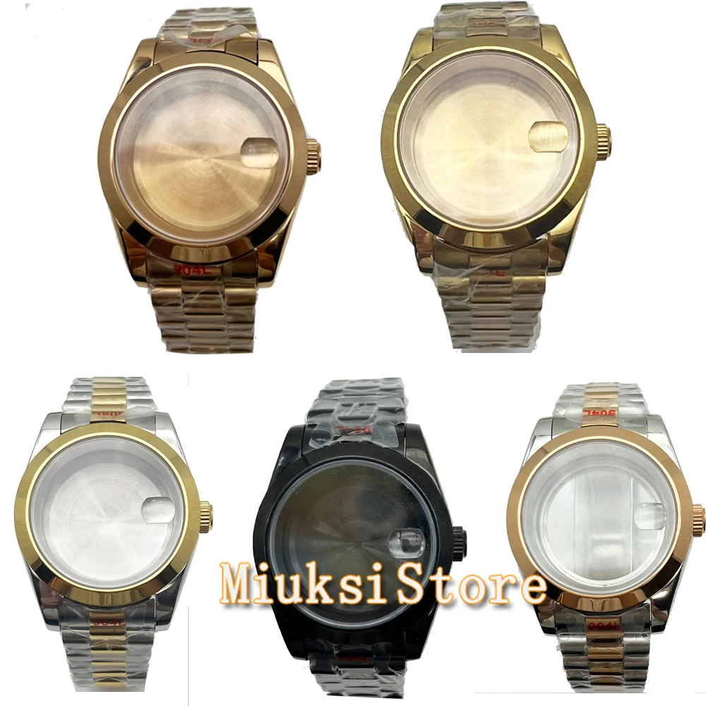 36mm/40mm silver rose gold Balck pvd sterile case sapphire glass fit NH35 NH36 ETA2824 2836 Miyota8205 8215 DG2813 3804 movement