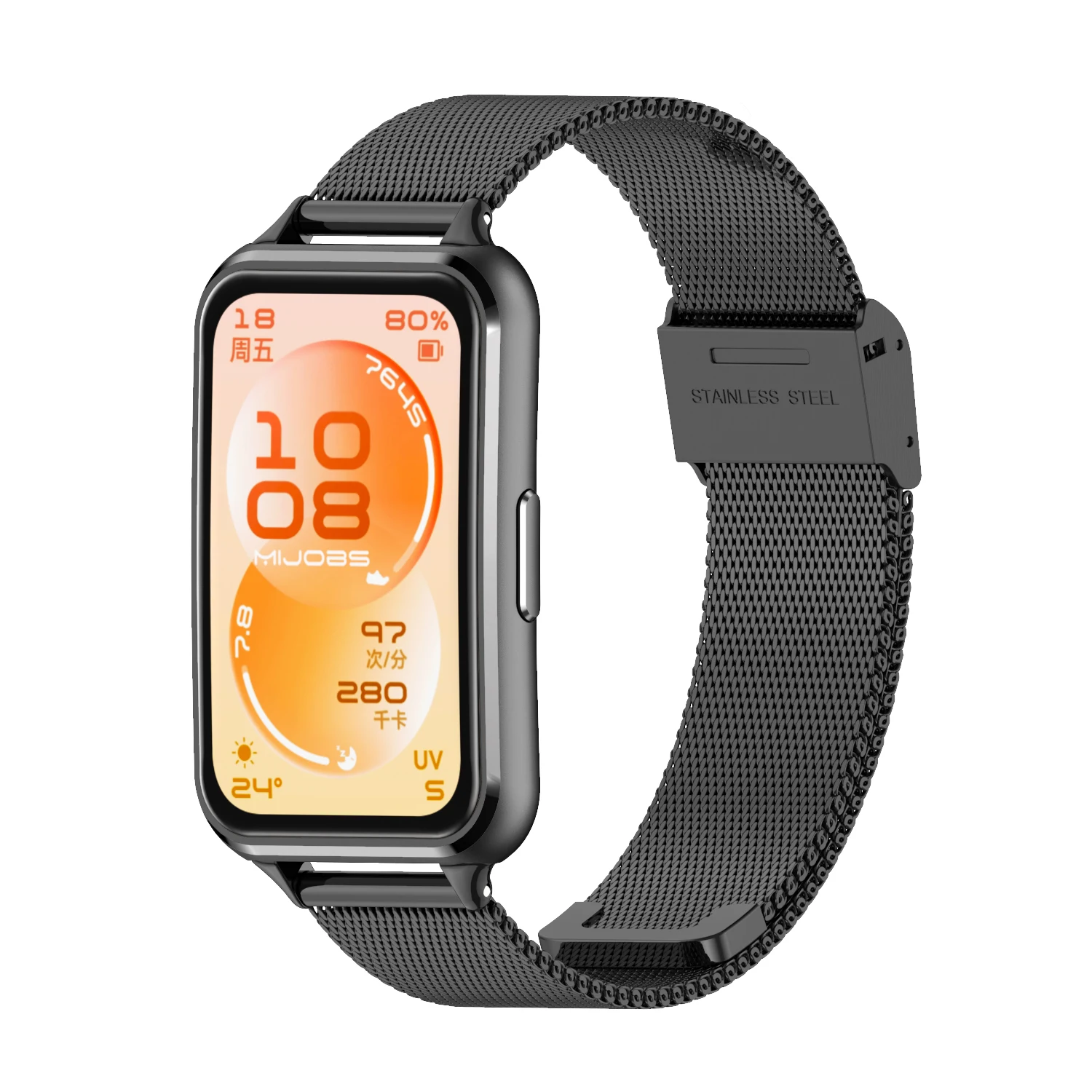 Фото Металлический ремешок для Huawei Band 11, ремешок для часов Huawei Band 11 Pro, миланский браслет для Huawei Smart Band 11, нержавеющая сталь №2