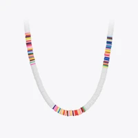 enfashion kpop colorful pottery chain necklace for women gold color fashion jewelry cute choker necklaces beach collier p213238