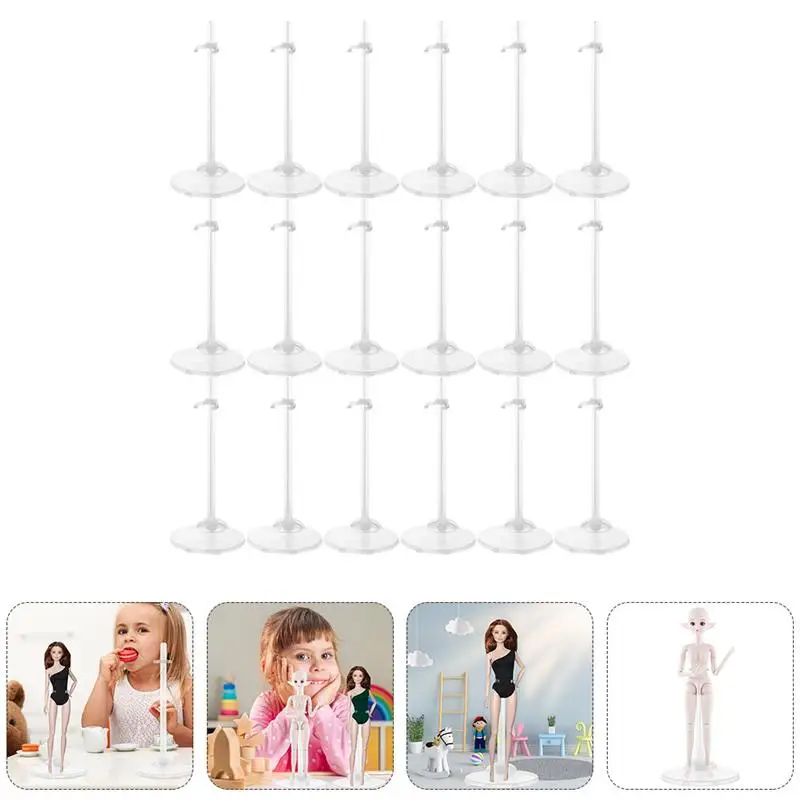 

18Pcs Holding Stands Doll Supports Display Racks Transparent Racks (Transparent)