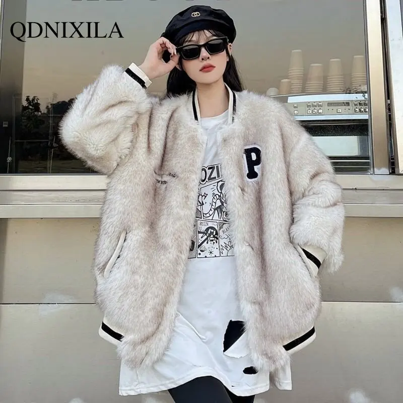 Women's Fur Coat Winter Fur Jacket Thickened Plush Jacket Imitation Faux Fur Coat Top Women New In Outerwear Fur Coat Women