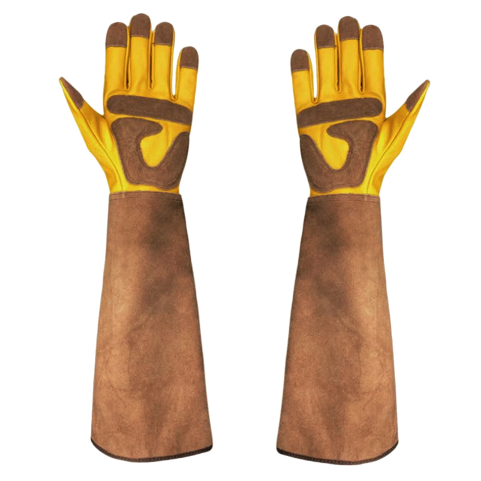 

Садовые перчатки с длинным рукавом, амортизирующие перчатки из искусственной воловьей кожи, с защитой от обрезки кактусов и шипов, для мужчин и женщин, сверхпрочные, мягкие, розовые