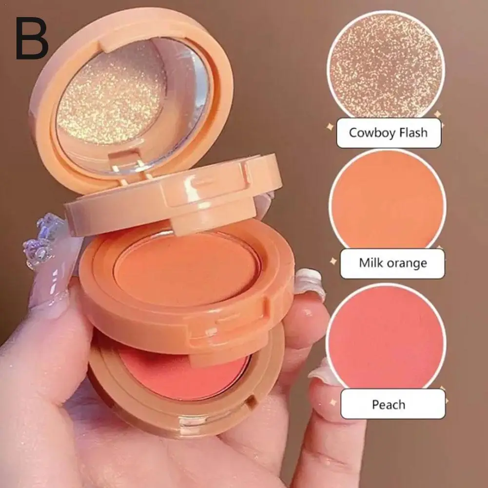 

New 3 In 1 Matte Highlighter Blush Palette Pearly Blush Shiny Cosmetics Makeup Multifunctional Palette Female Eyeshadow Fac U0C8