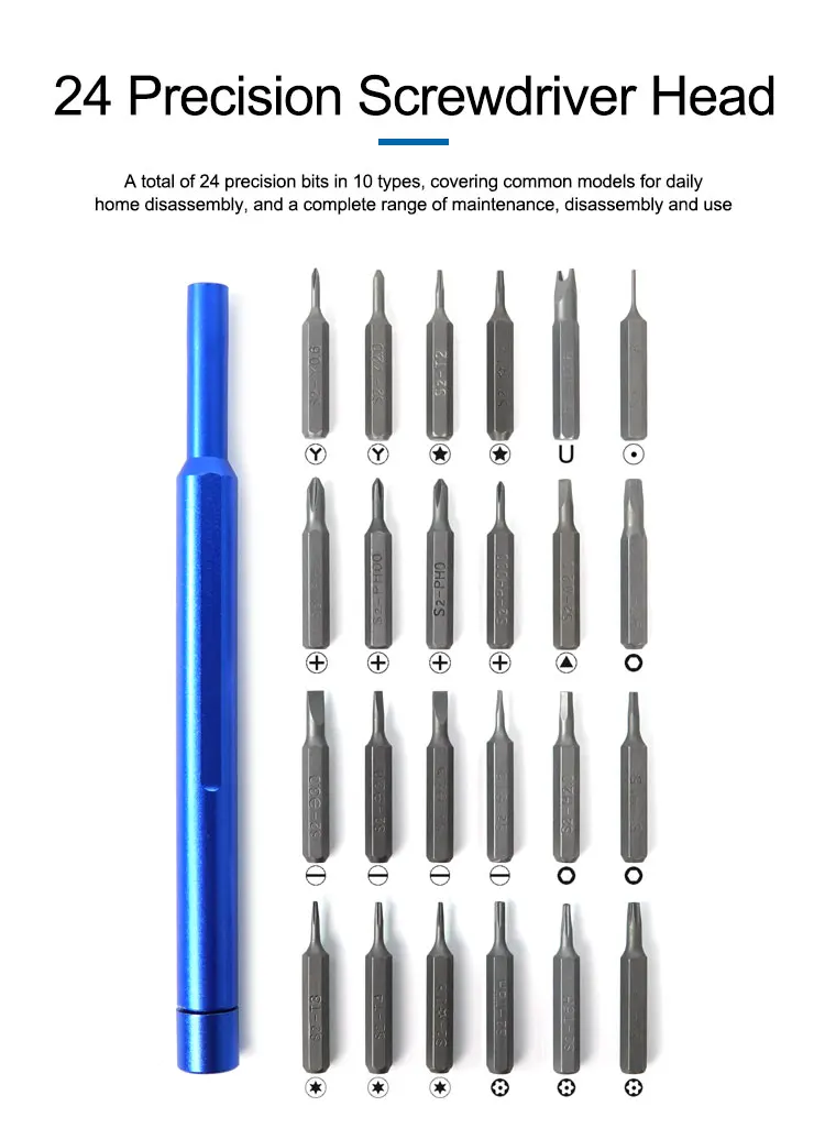 

SUNSHINE SS-5118 Screwdriver Set 25 In 1 Precision Magnetic 24 Alloy Steel Bits Push-on Box Home Repair Disassembly Daily Tool