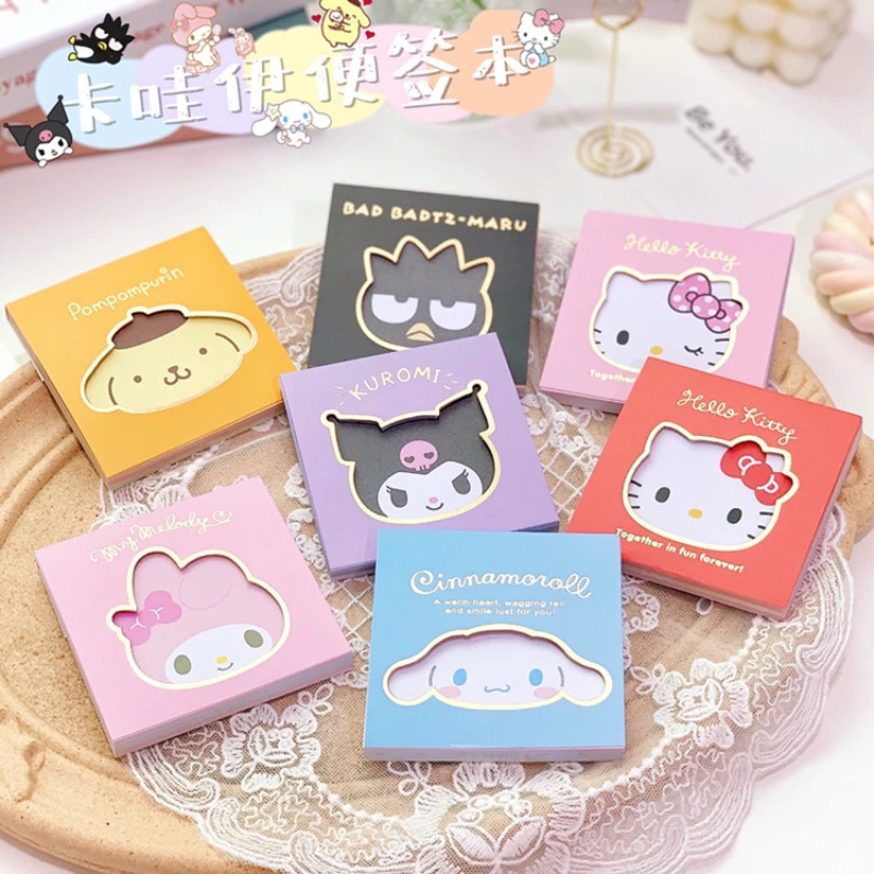 

80- 90 pages Sanrio Cinnamoroll cute cartoon Kuromi note paper note pad can tear color pages student notebook non-sticky