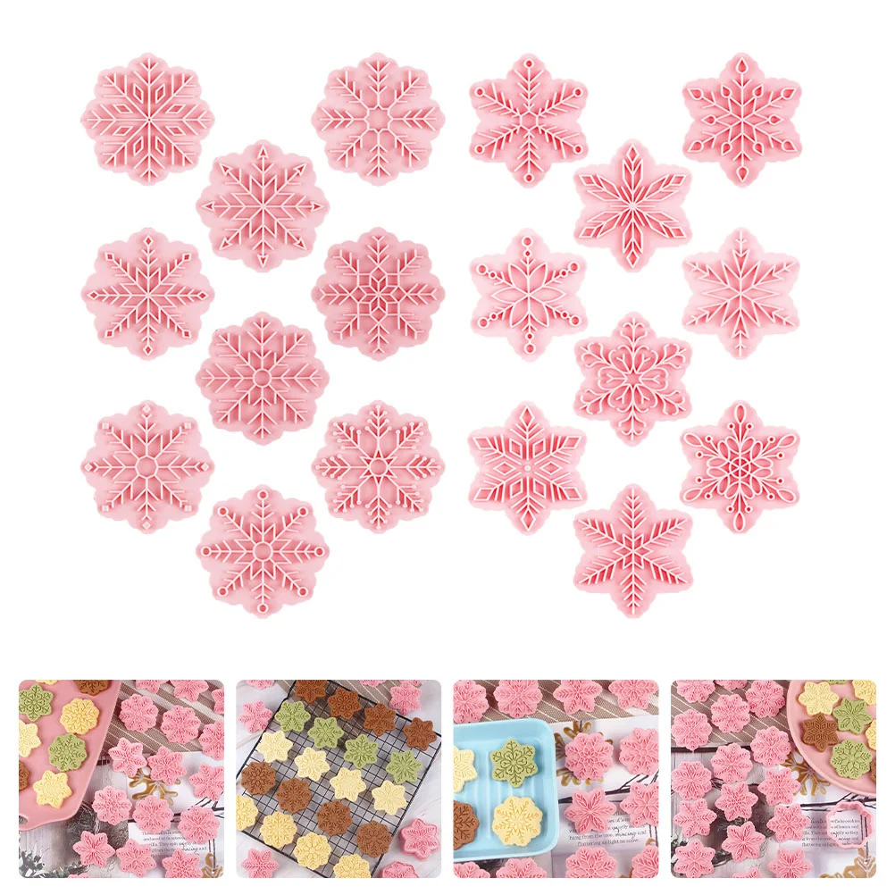 

Cookie Mold Bakingchristmasbiscuitplastic Press 3D Supplies Snowflake Shape Holidayfondant Pastry Stamps Stamp Lover Gift Tool