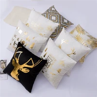 christmas decor pillow case 45x45cm deer leaves printed cushion cover winter holiday party decorative pillowcase for couch cojin