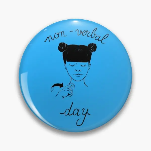 Non Verbal Day Мягкая пуговица Значок с мультяшным воротником Женская брошь Модная