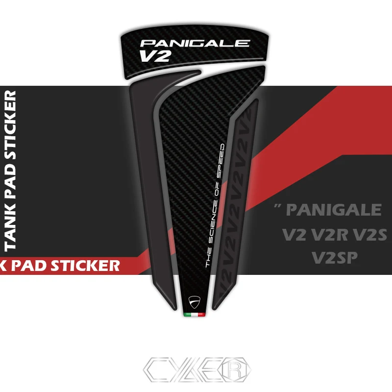 

3D Protection Tank Pad Carbon Fiber Texture The Science of Speed For Ducati Panigale V2 V2R V4 V4S V4R V4SP 2020-2022 Sticker
