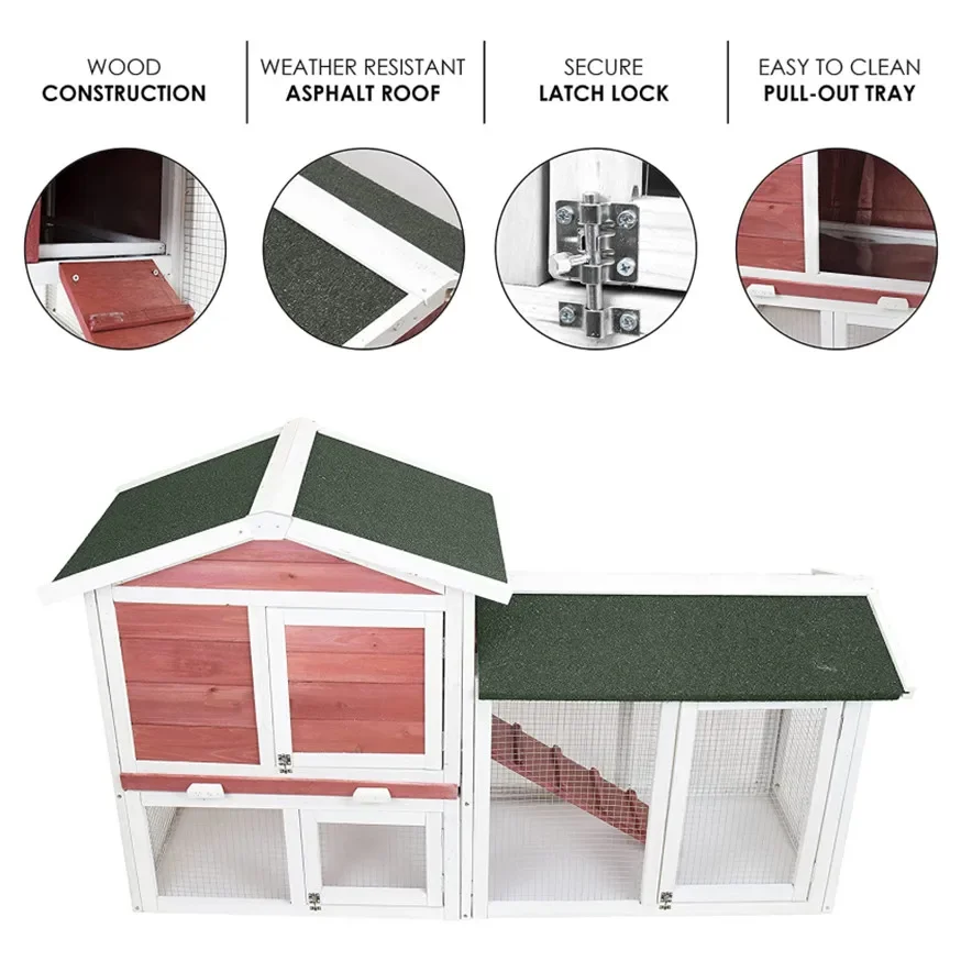 Задние дворы Делюкс двухъярусные деревянные животные укладка куры утка птица