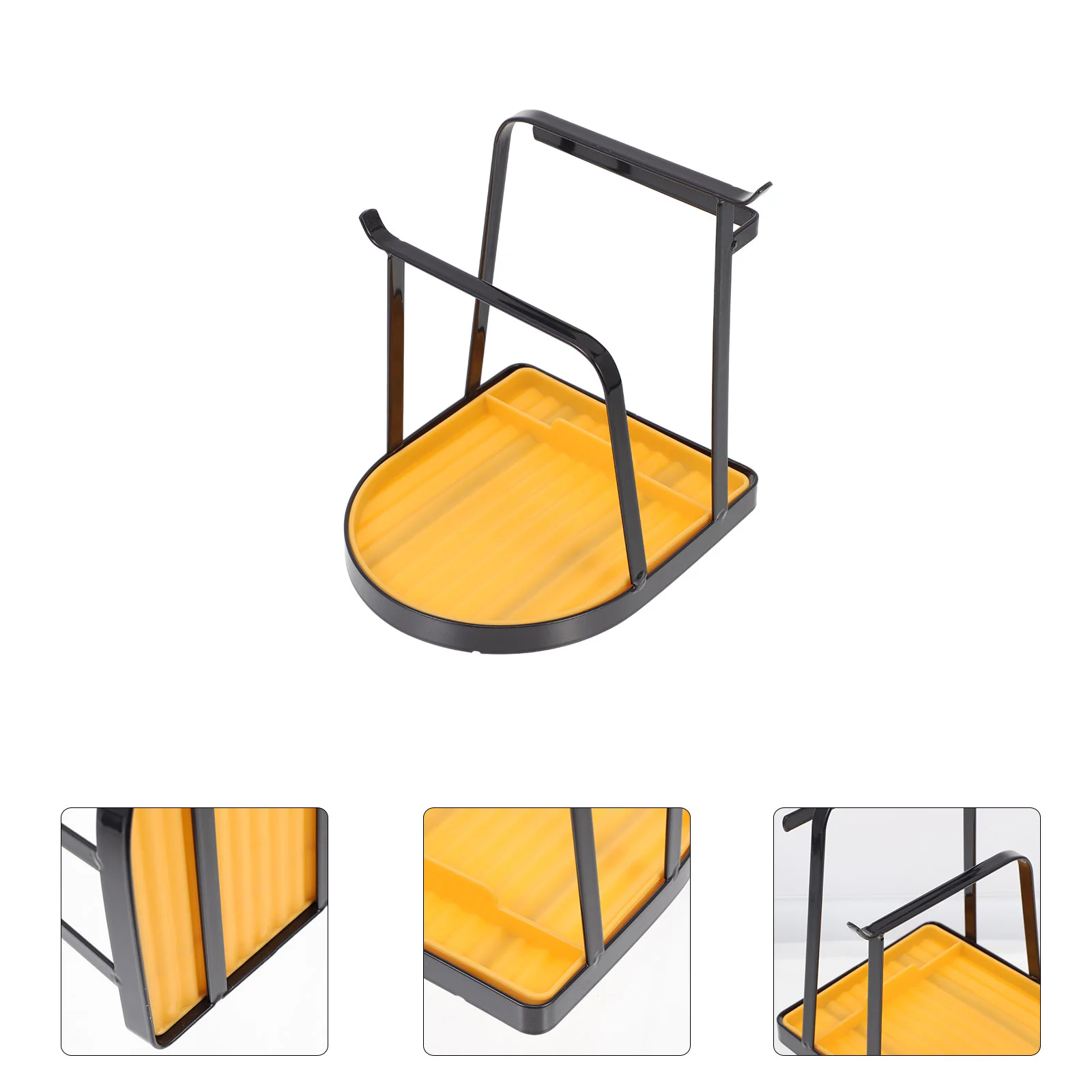 

Kitchen Countertop Spatula Spoon Storage Bracket Drain Rack Pot Lid Rack