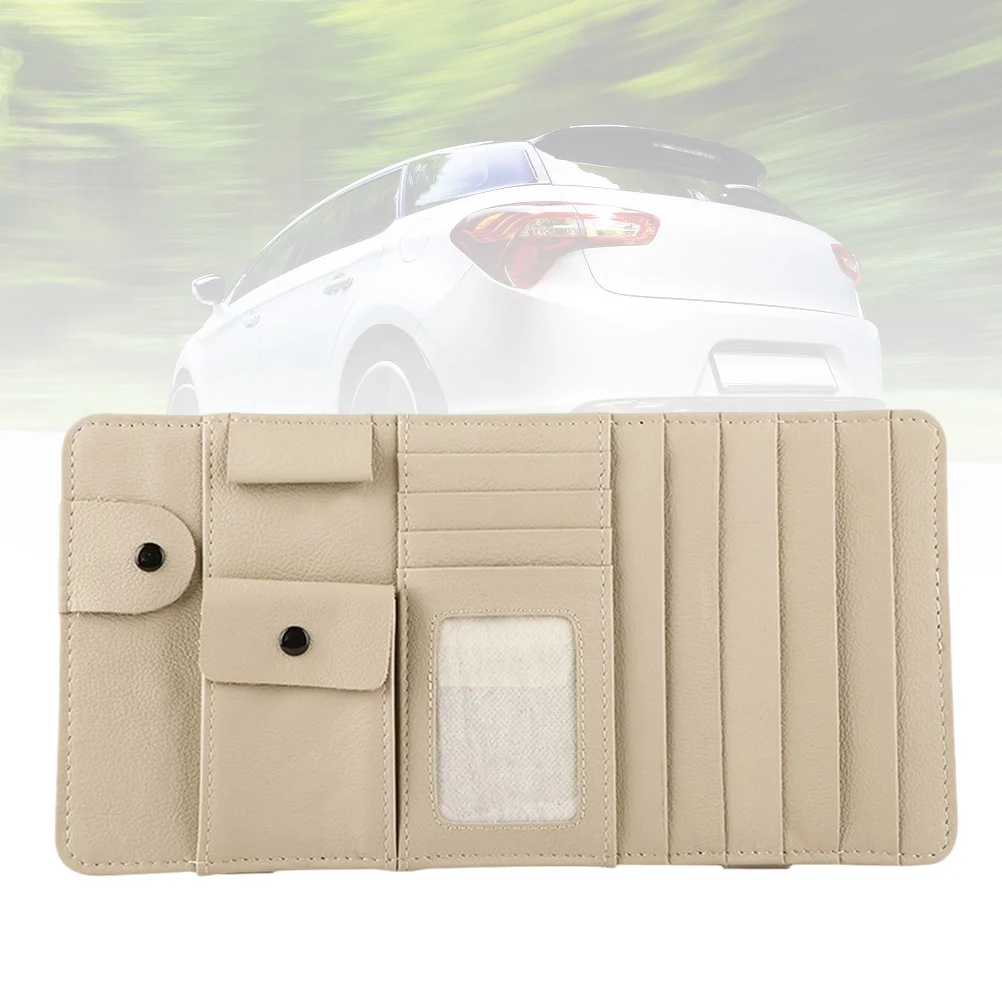 

Car Visor Organizer, 1 pc Sun Visor Holder Multifunction Beige Practical Storage Sun Shade Bag Organizer for Car