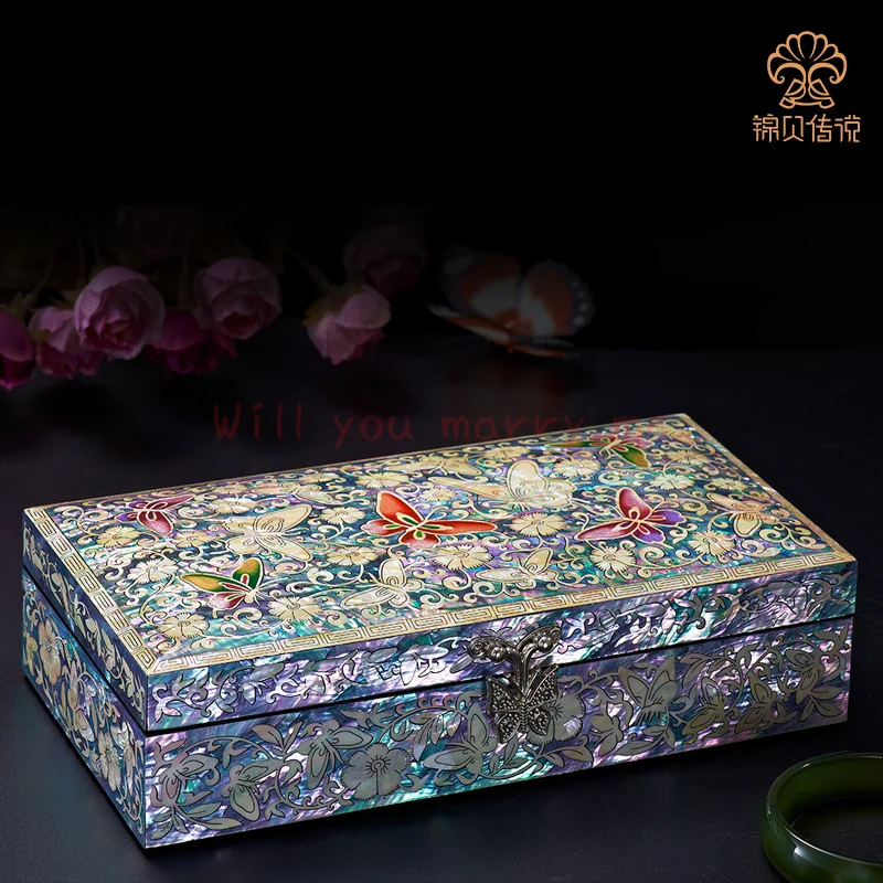 

Женская коробка для ожерелья, винтажная Европейская принцесса, деревянная коробка для хранения украшений