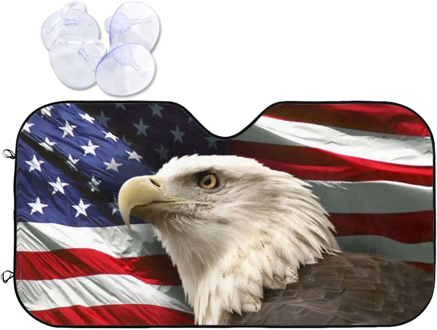 

American Flag Eagle Staring Front Windshield Sun Shade Auto Sunshade for Car Truck SUV Blocks UV Rays Sun Visor Protector