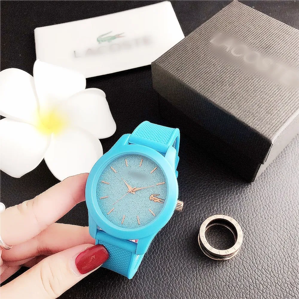 European and American tide brand fashion simple women's watch silicone strap casual men's watch college style personality with q
