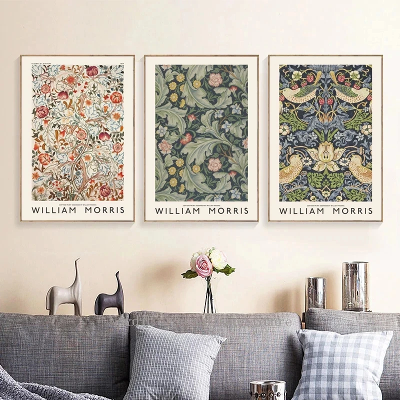 

William Morris Museum Exhibition Canvas Painting Vintage Abstract Posters and Print Wall Art Picture for Bedroom Home Decoration