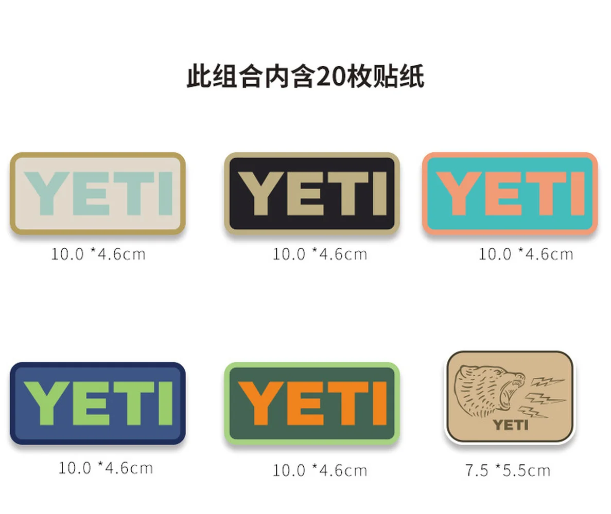 

20 шт., наклейки YETI для ноутбука, канцелярские принадлежности, винтажные наклейки, материал для скрапбукинга, эстетические принадлежности дл...