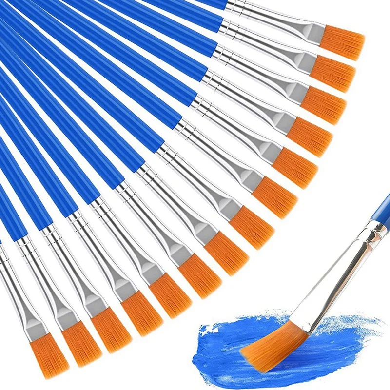 

BMBY-200Pcs Flat Paint Brushes For Set Kids Painting For Children Students Starters Classroom Canvas Detail Art Drawing Craft