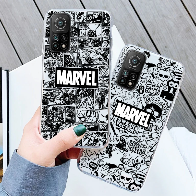 

Avengers Marvel Logo Comics For Xiaomi Redmi Note 12 11E 11S 11 11T 10 10S 9 9T 9S 8 8T Pro Plus 5G 7 Transparent Phone Case