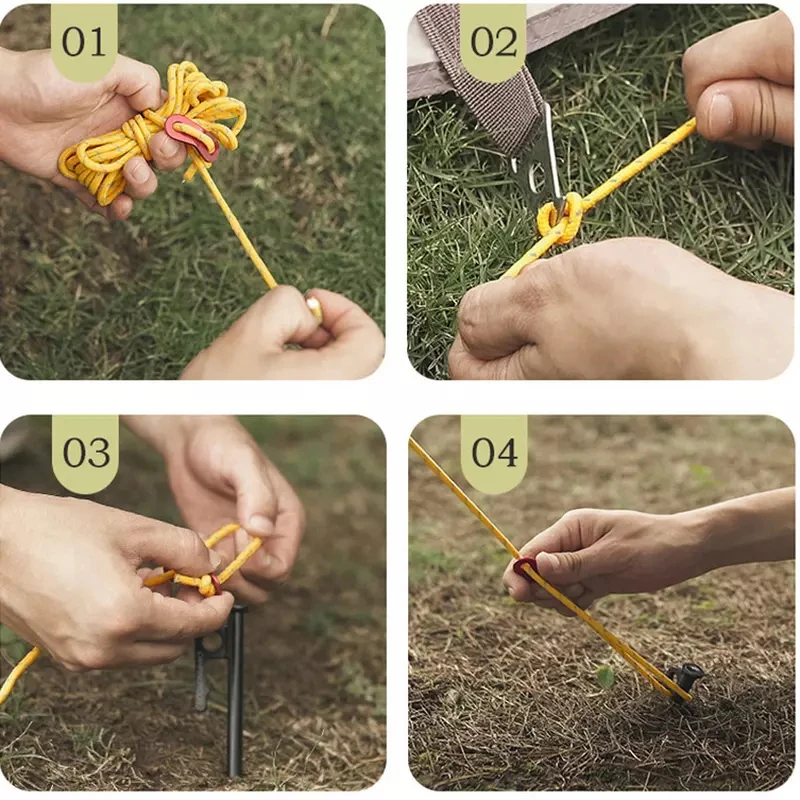 4 шт. натяжитель ветровой веревки для палатки светоотражающий ремешок кемпинга