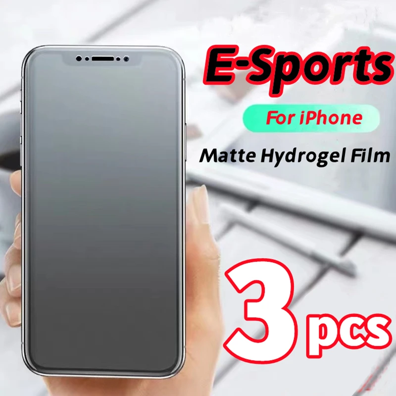 

3Pcs Matte Hydrogel Film for iPhone 11 12 13 Pro Max 13Mini Screen Protectors for iPhone XS MAX X XR 6 7 8 Plus SE Not Glass