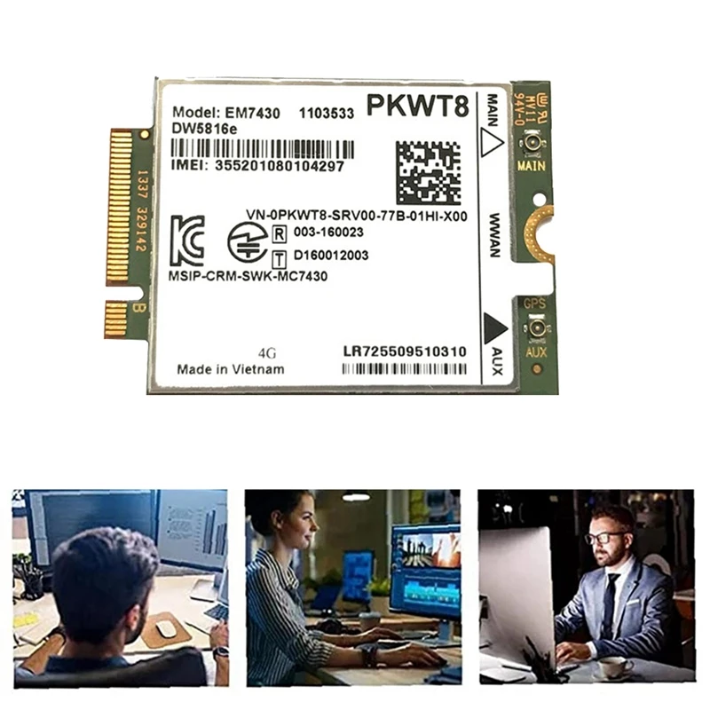 EM7430 DW5816E 4G LTE модуль + антенна GOBI6000 Комплект деталей для Dell Latitude 7280 7285 7290 7389 7390 7480 E7470