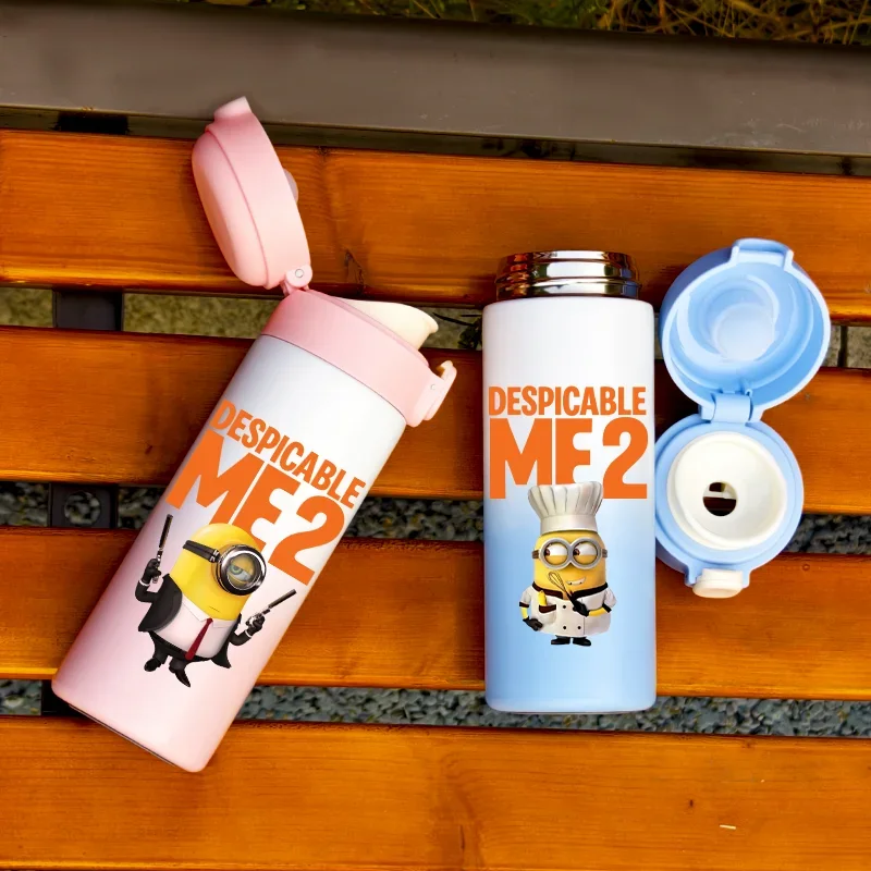 420 мл мультфильм миньоны 304 чашка для воды из нержавеющей стали офис герметичная