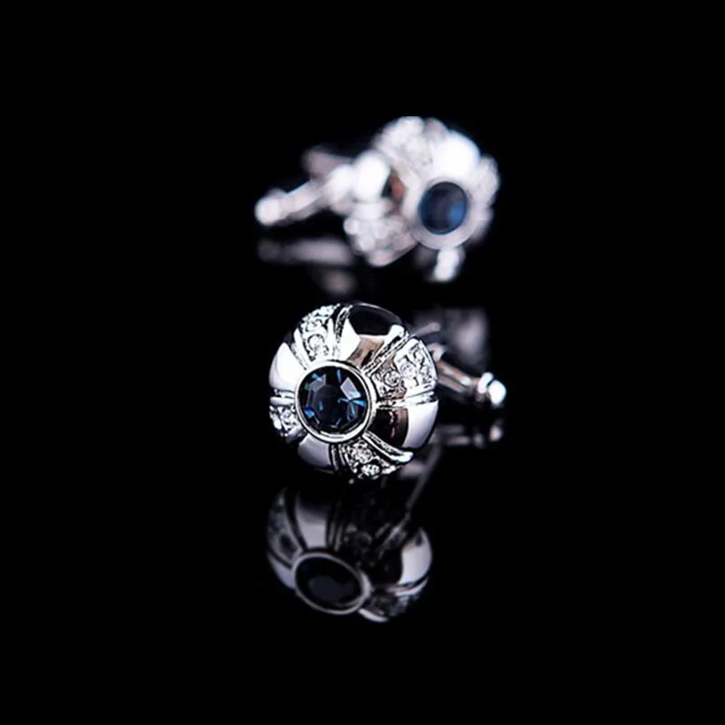 Umbrella shaped crown, crystal inlaid diamond cufflinks, sleeve studs, essential for banquets, exquisite holiday gifts
