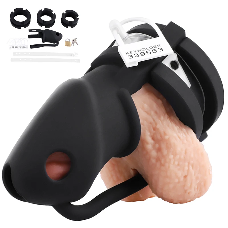 Новое устройство для пениса силиконовое мужское верности кольцо - Цена: 15.03