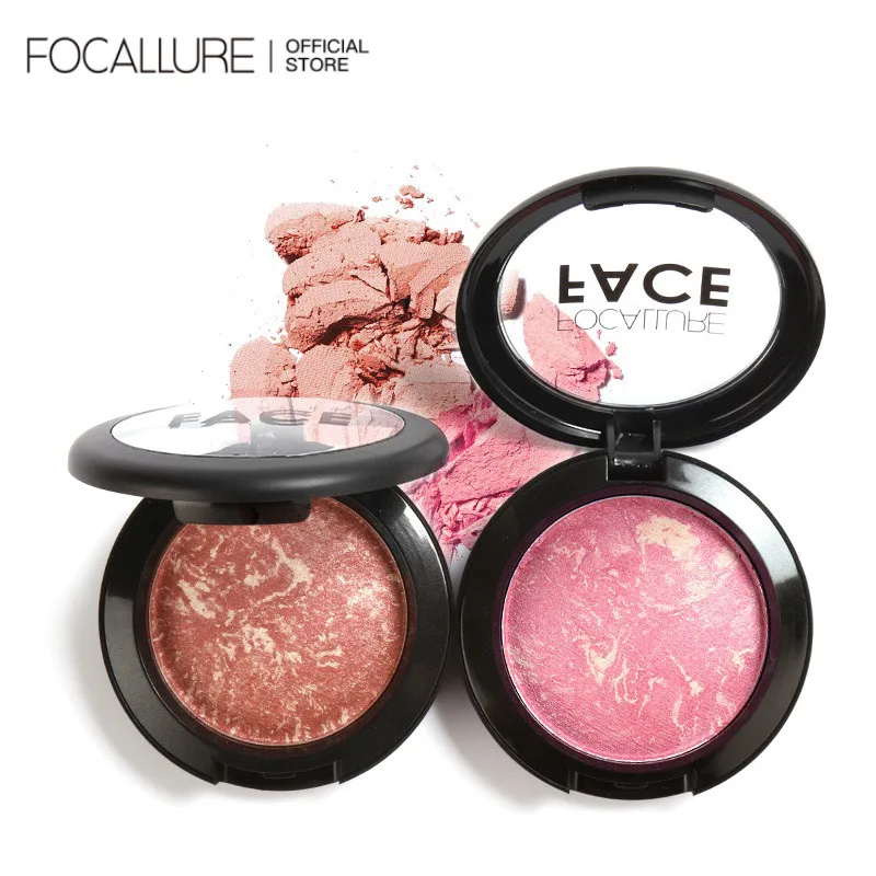 

FOCALLURE 6 Colors Face Blush Makeup Palette Mineral Powder Red Rouge Lasting Natural Cream Cheek Tint Peach Pink Blush Cosmetic