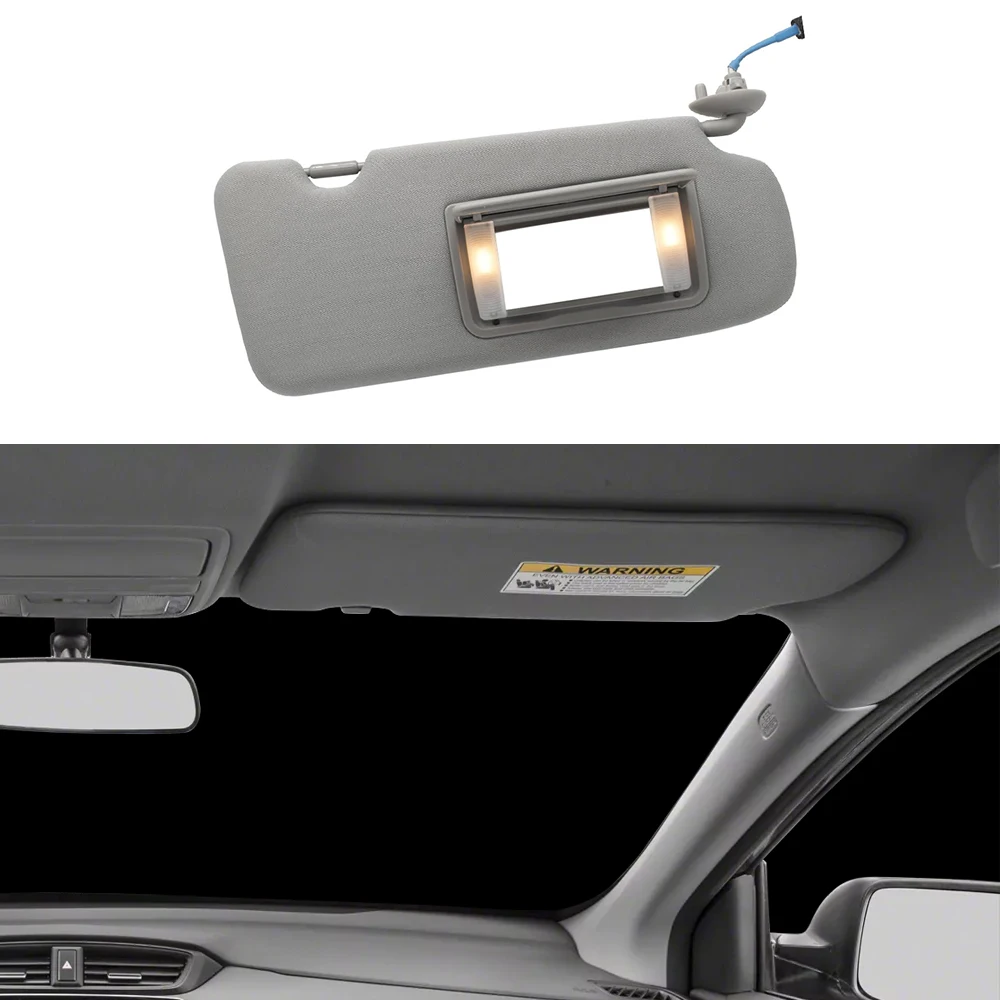 Автомобильный солнцезащитный козырек с зеркалом и фотоэлементами серый бежевый