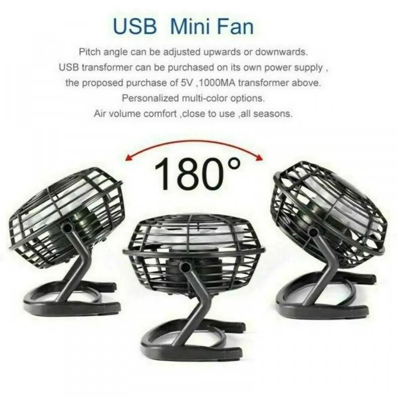 Мини-кулер Настольный с USB 5 в пост. Тока вращающийся на 180 градусов - купить по