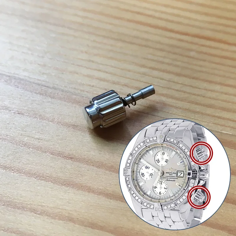 Фото Стальная кнопка-толкатель для автоматических часов Breitling Chronomat Evolution 44 мм A13356 №1