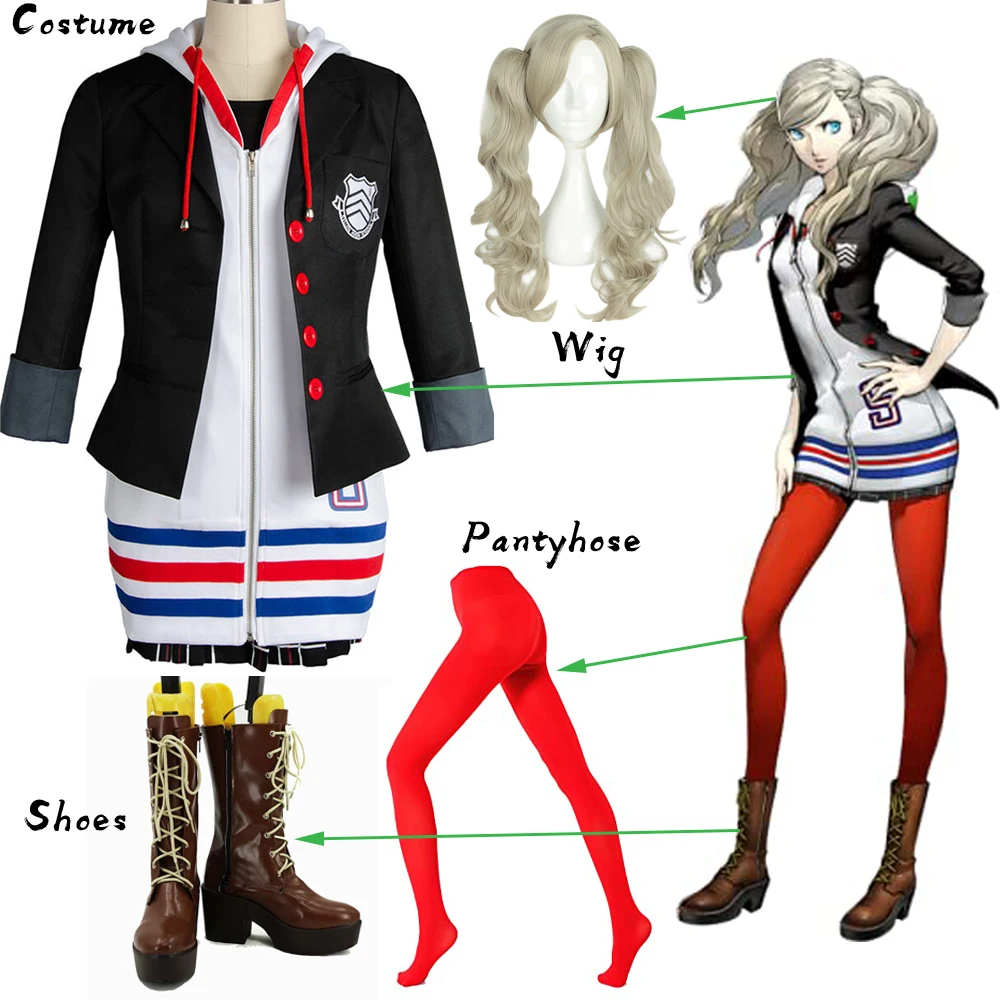

MengXin Anime Persona 5 Anne Takamaki Cosplay Costume Women Girls Fancy Skirt Coat Uniform Outfit Halloween Custom Made