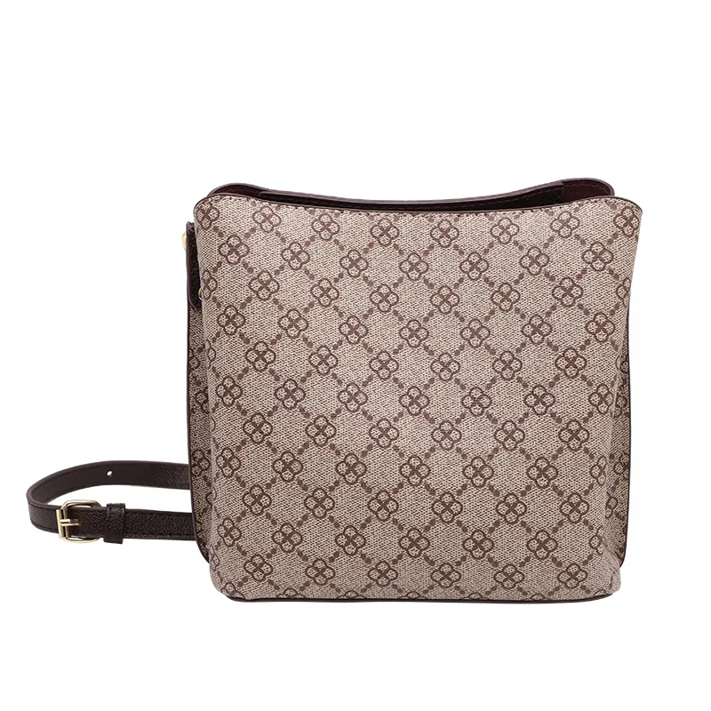 

KUROYABU Vintage Printing Bucket Bag Fashion Large Capacity Shoulder Bag Crossbody Bag Leisure Chains Bag Luxury Designer Bag